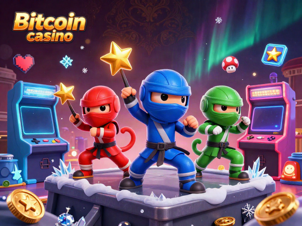 Jouez au Bitcoin casino avec l'équipe de caméléons ninjas en action